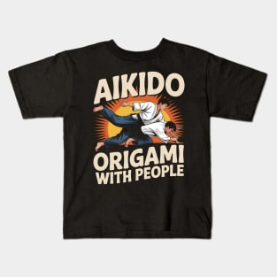 Aikido Origami Japanese Martial Arts for Trainers (2) Kids T-Shirt